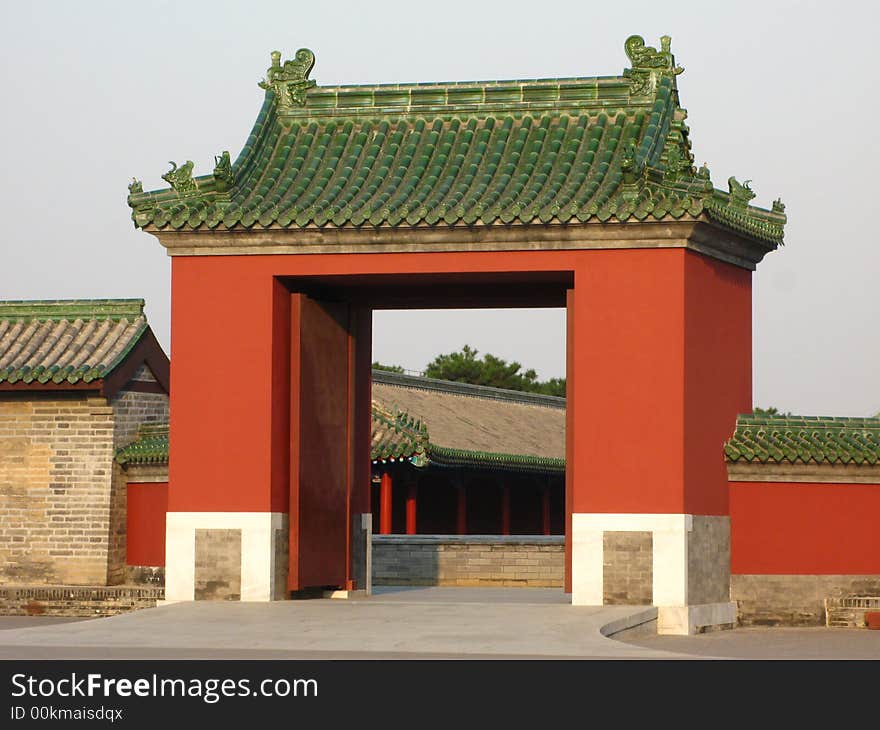 In tiantan park,china ancienty regius music exhibit lieu door