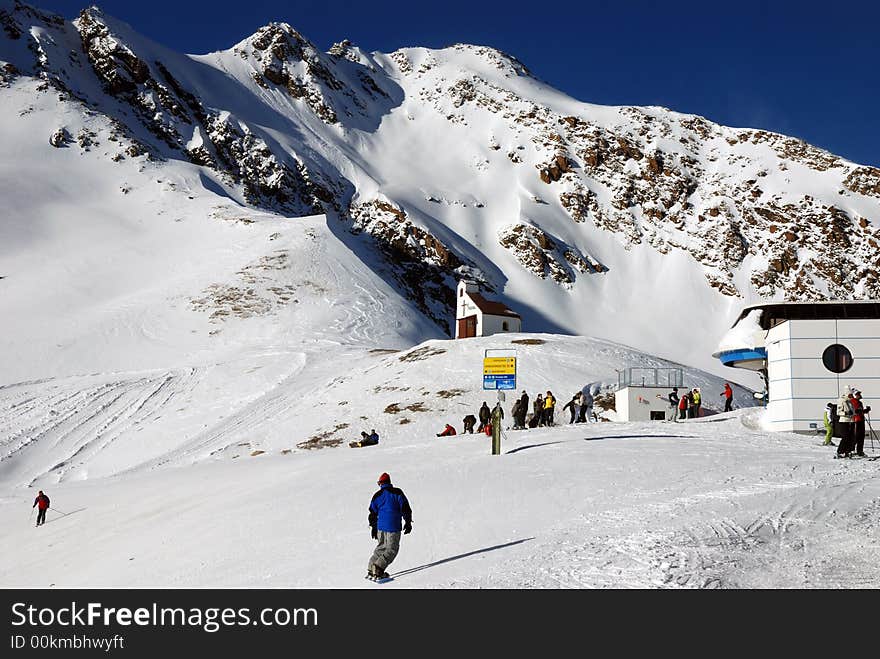 Winter Alpine mountains