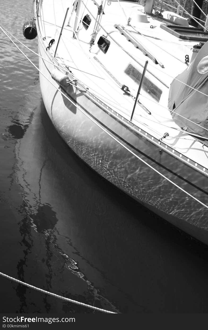 Photo of a boat in a marina in downtown St. Pete., FL. Photo of a boat in a marina in downtown St. Pete., FL