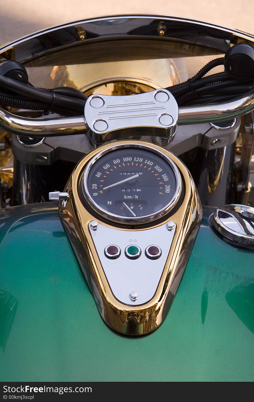 Close up view of motorcycle