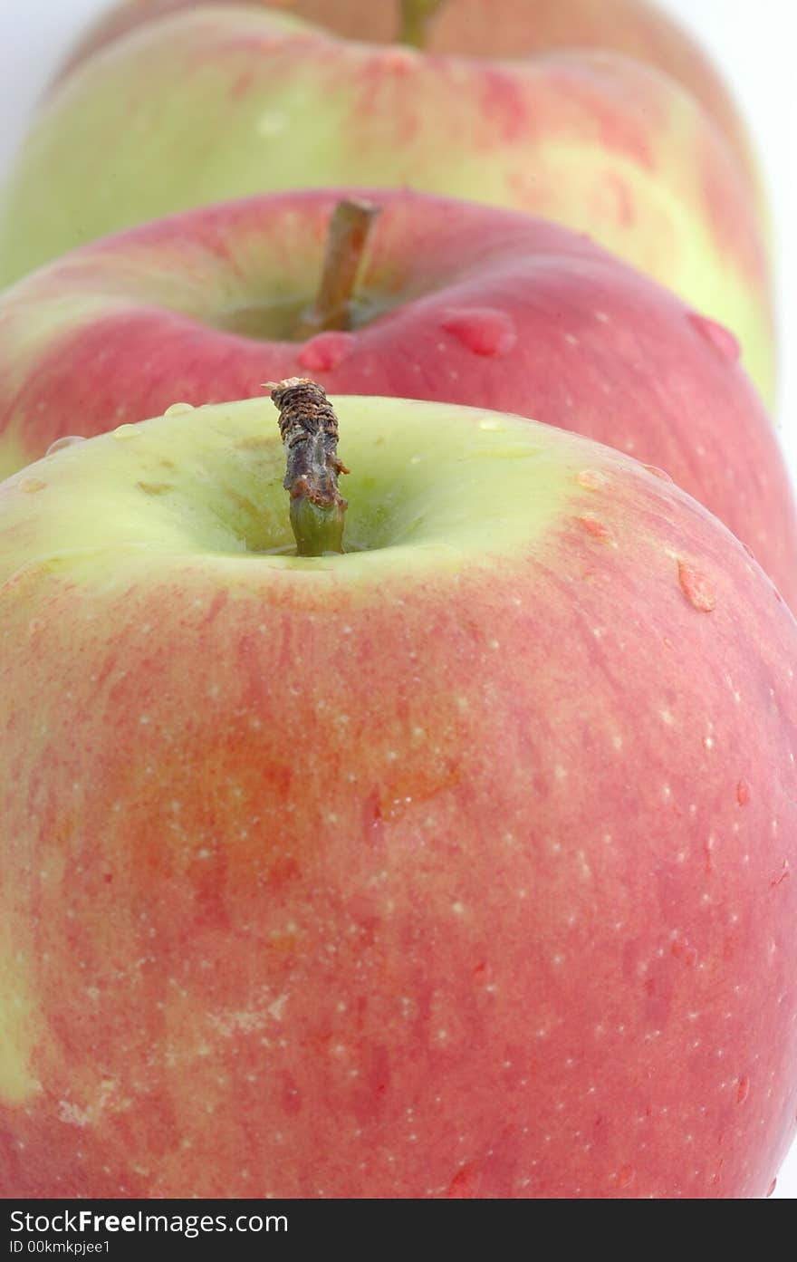 Group of apples with drops water. Group of apples with drops water