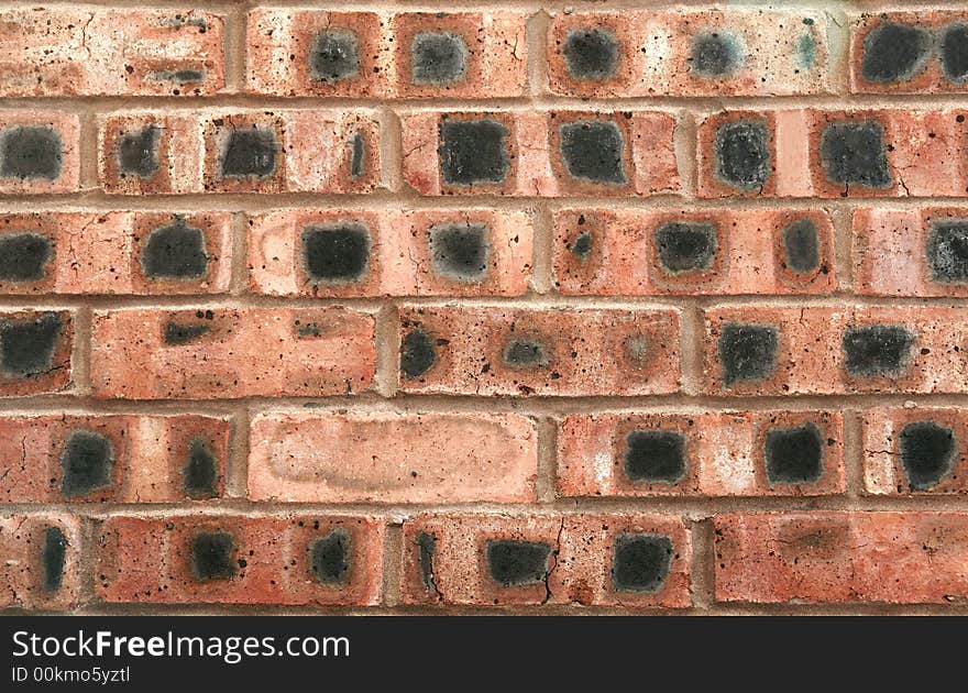 A section of brick wall for use as background or texture. A section of brick wall for use as background or texture