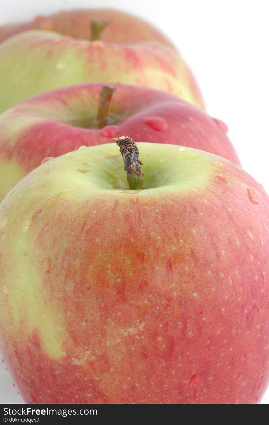 Group of apples with drops water. Group of apples with drops water