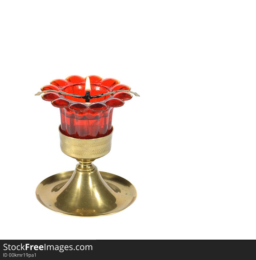 Traditional ortodox icon-lamp isolated on white background