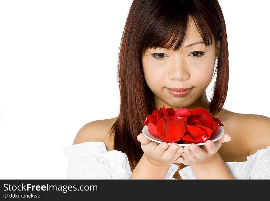 Woman And Flower