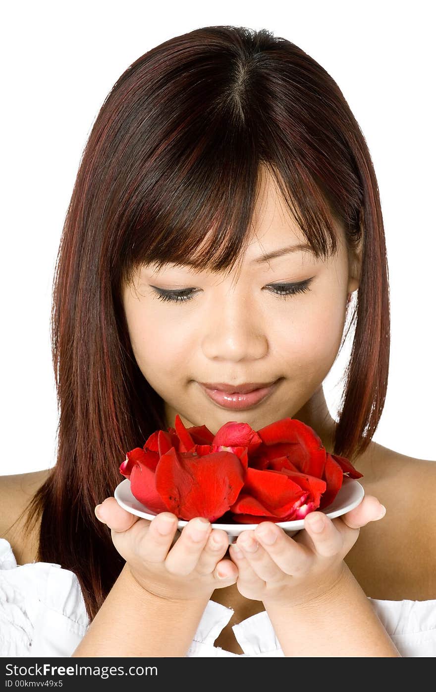 Woman And Flower