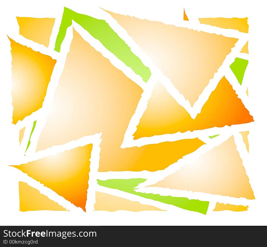 A texture pattern background of overlapping triangle shapes in gradient green and gold yellow colors