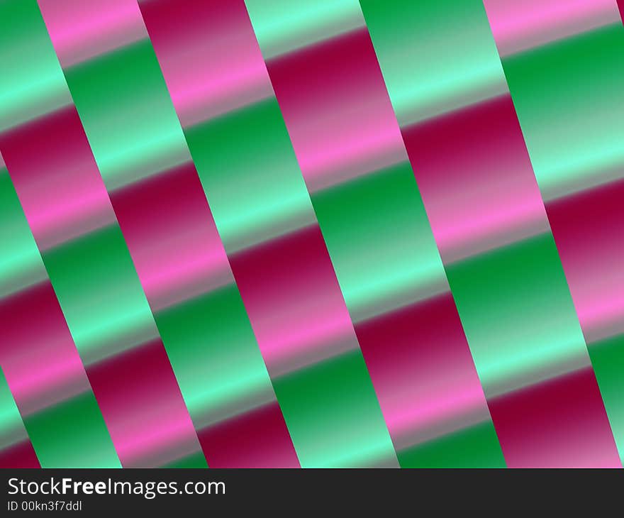 Christmas ribbon background. Retro colors of green and pink.