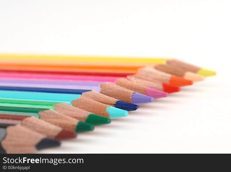 Close up of colorful pencils