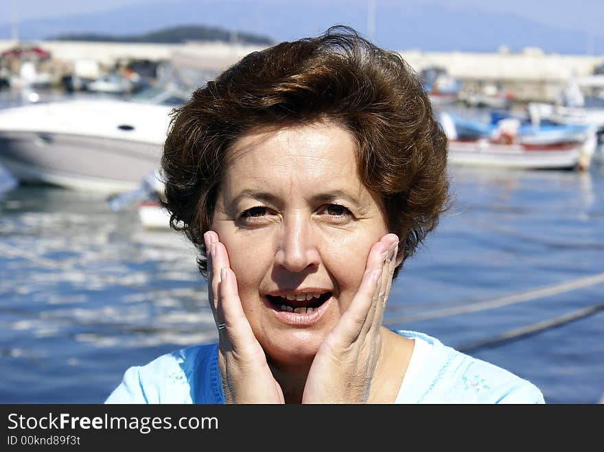 Woman s portrait at the beach