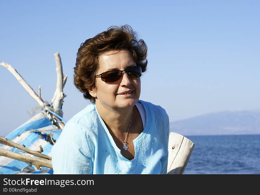 Woman's portrait at the beach