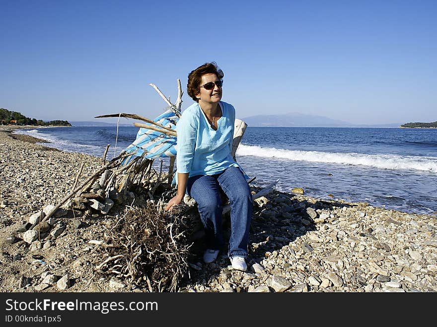 Woman's portrait at the beach