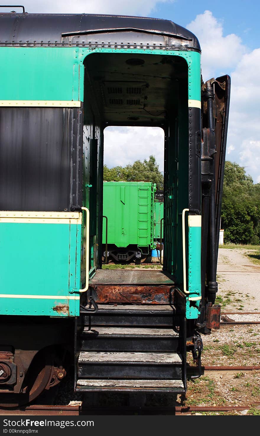 Close-up of a vintage train.