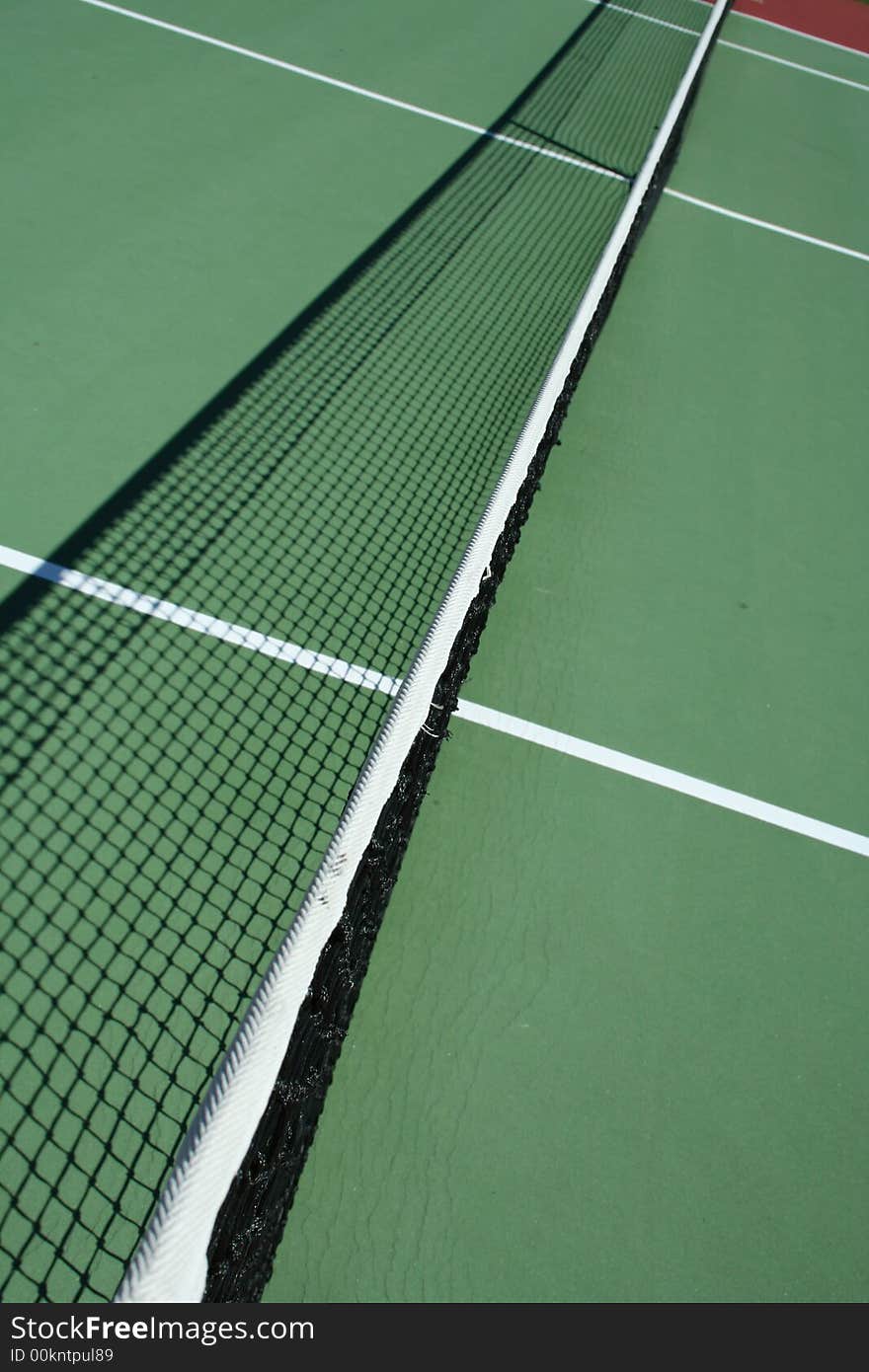 A long view of a Tennis court net