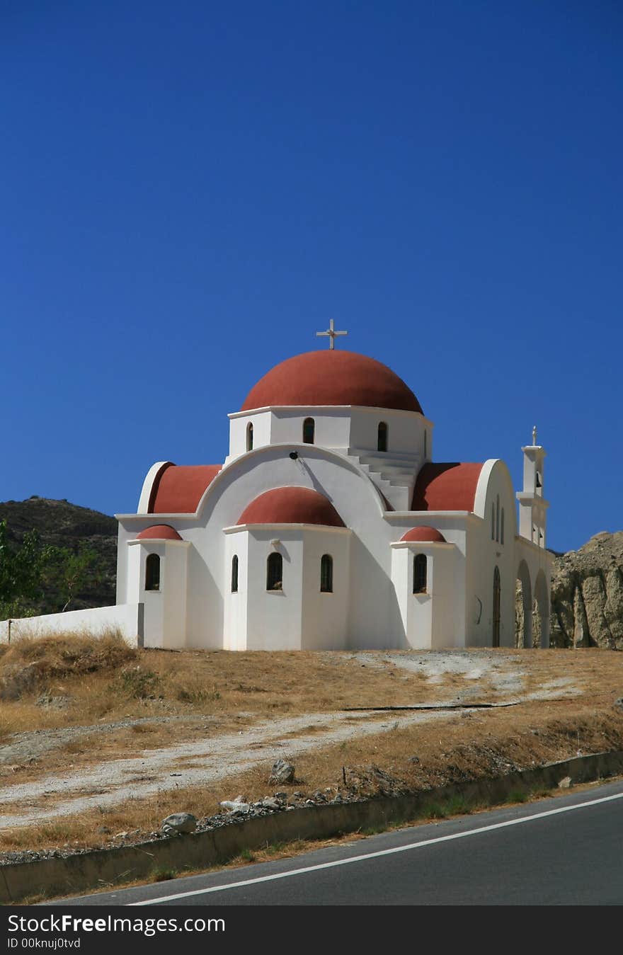 Chapel on a Cretan highway. Chapel on a Cretan highway