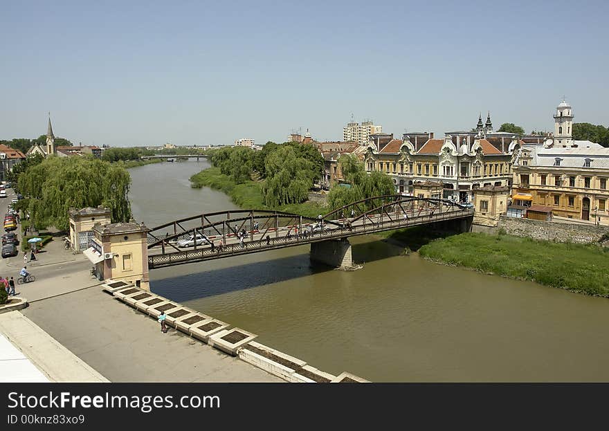 Aerial Photo with an iron bridge