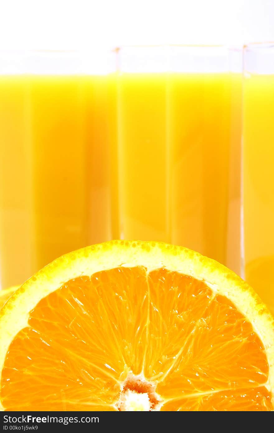 Juice Orange-fruits juice isolated on white