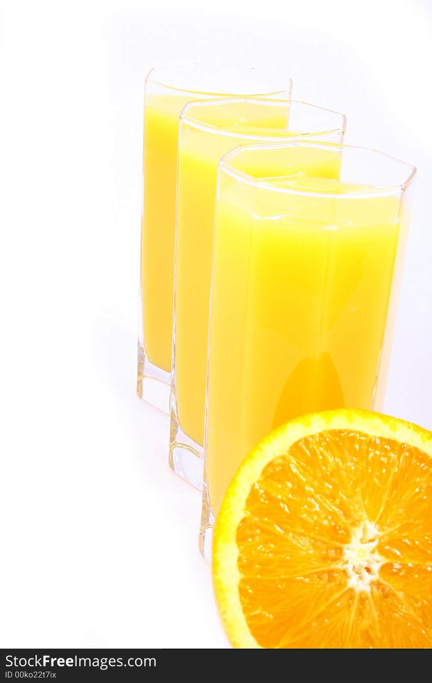 Juice Orange-fruits juice isolated on white