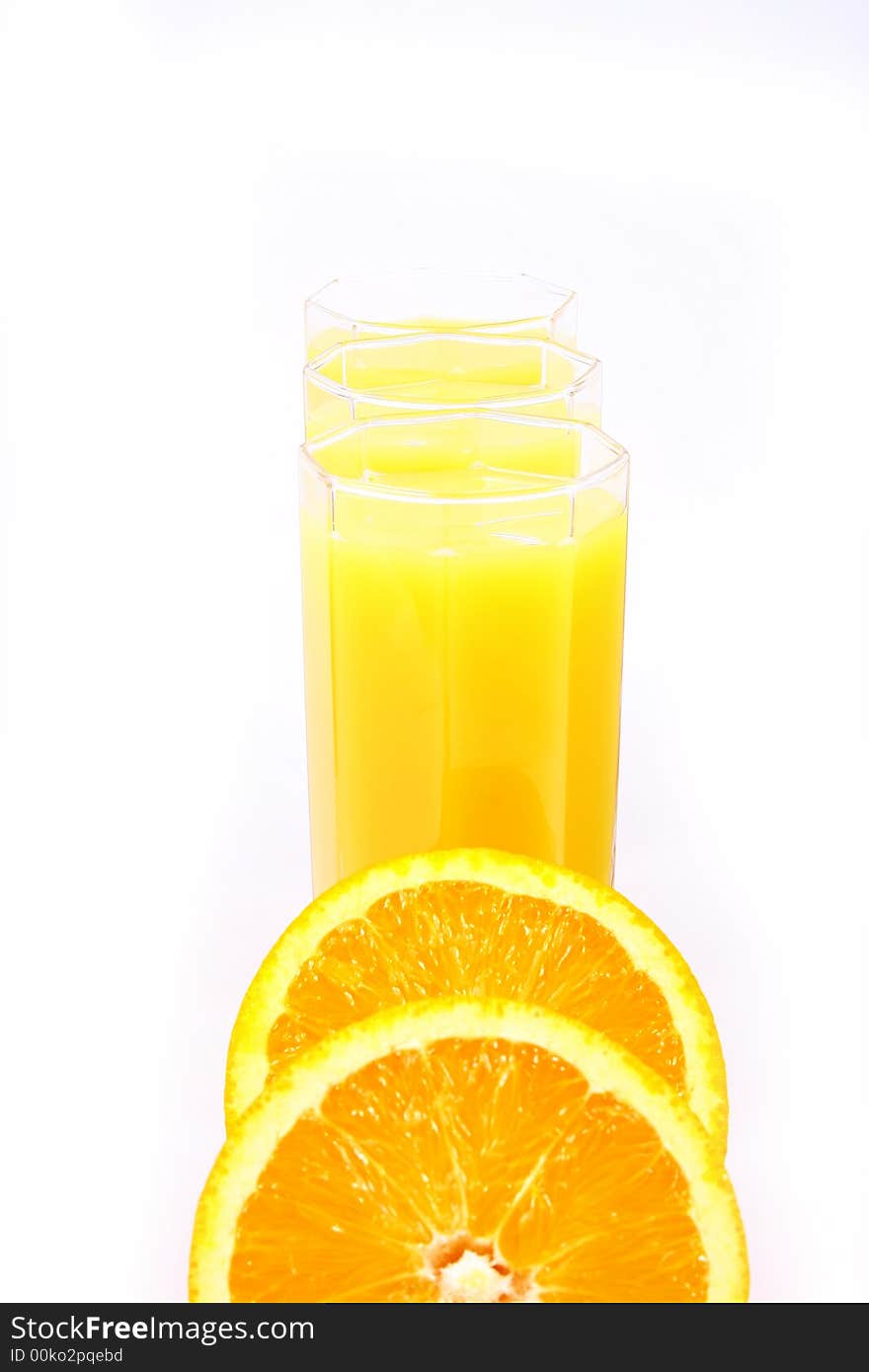 Juice Orange-fruits juice isolated on white