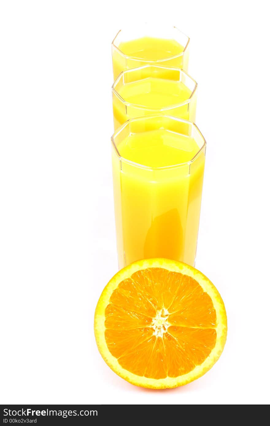 Juice Orange-fruits juice isolated on white