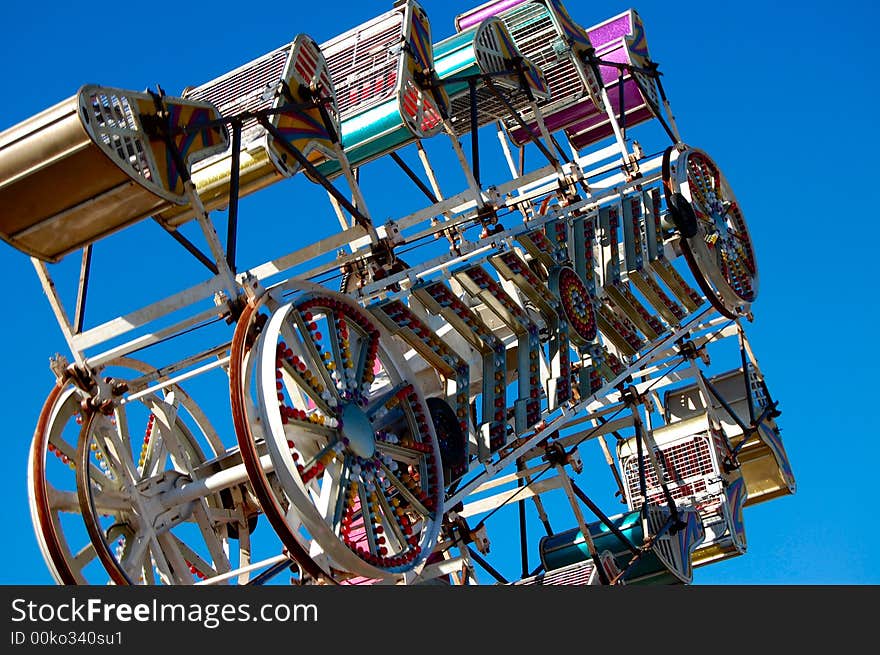 An amusement ride in action. An amusement ride in action.