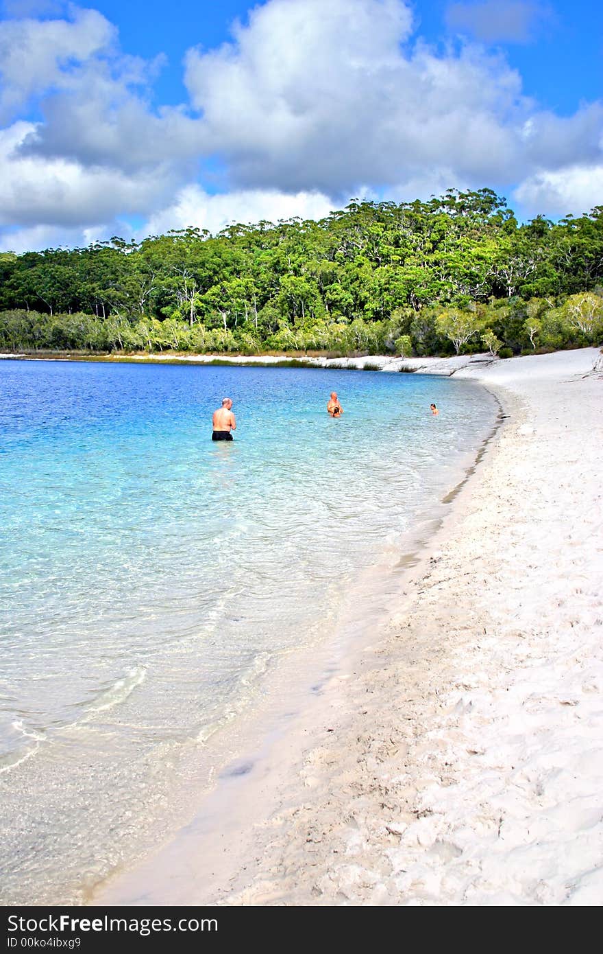 Lake McKenzie is one of the popular freshwater lake at Fraser Island, Australia