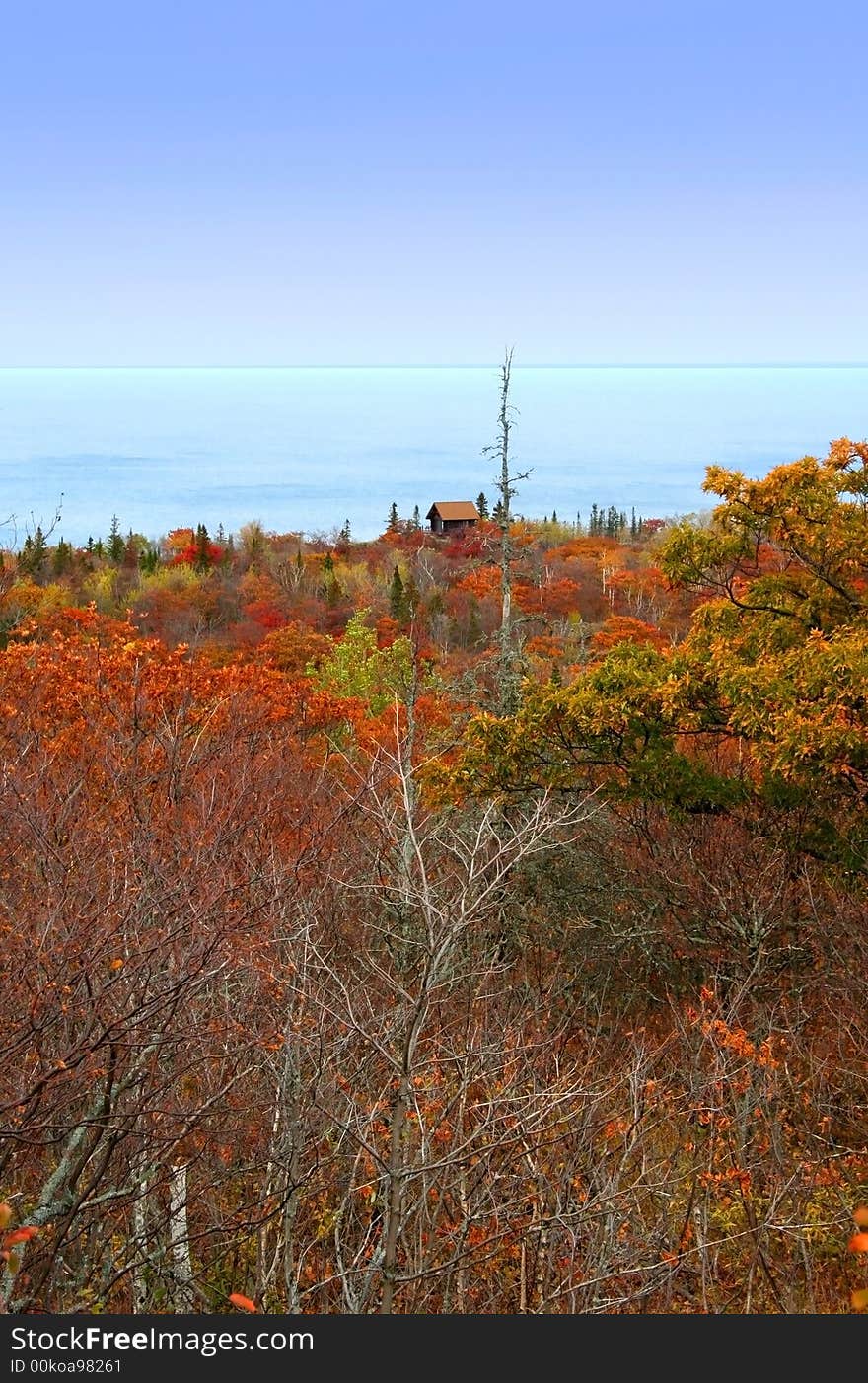 Landscape of mountains in Michigan during autumn time. Landscape of mountains in Michigan during autumn time