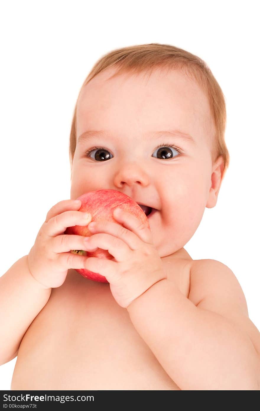 Baby with apple