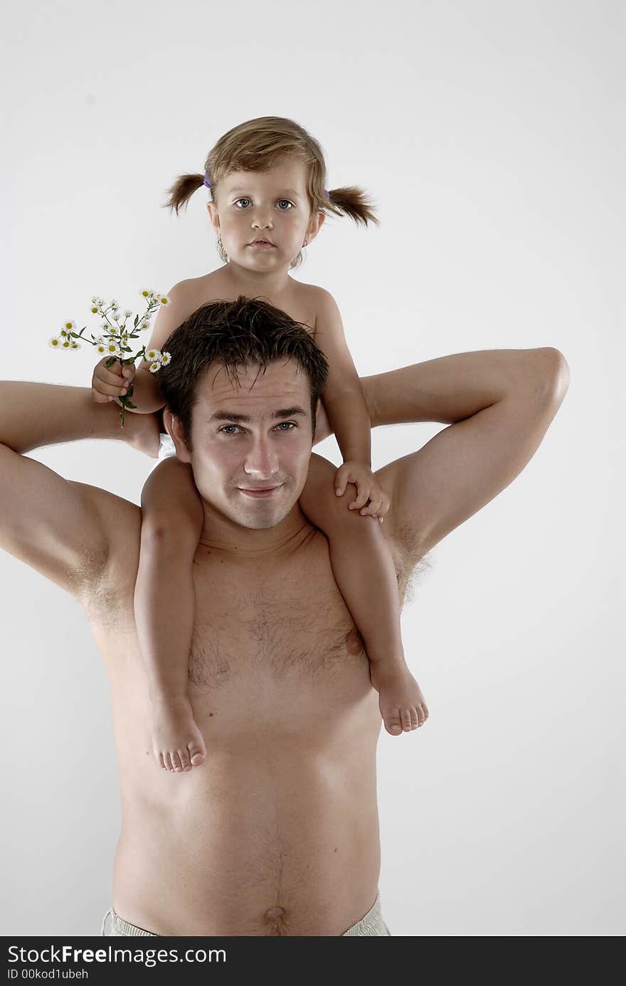 Picture of happy family - father with daughter