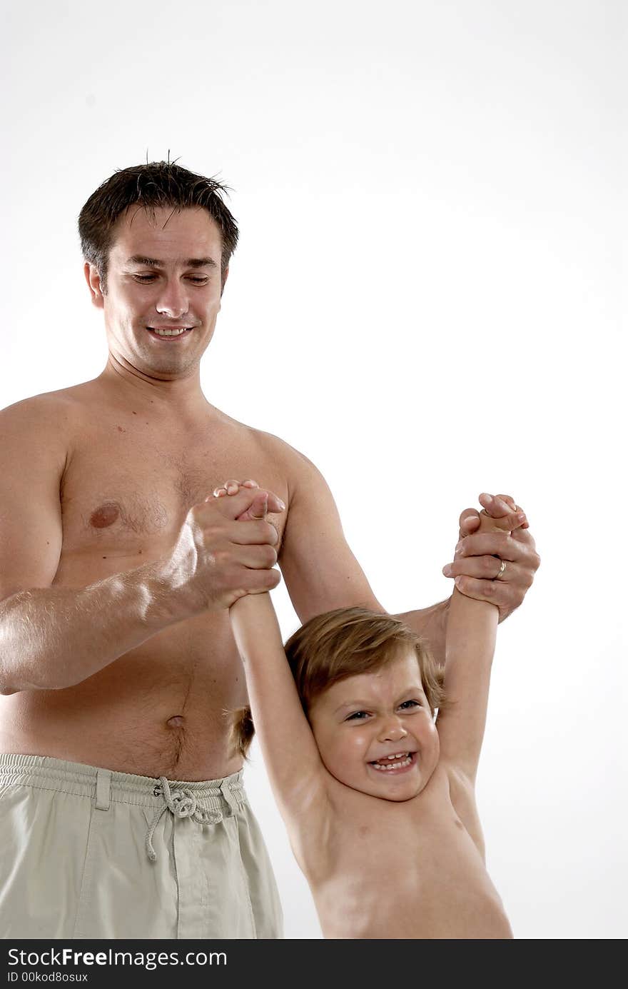 Picture of happy family - father with daughter