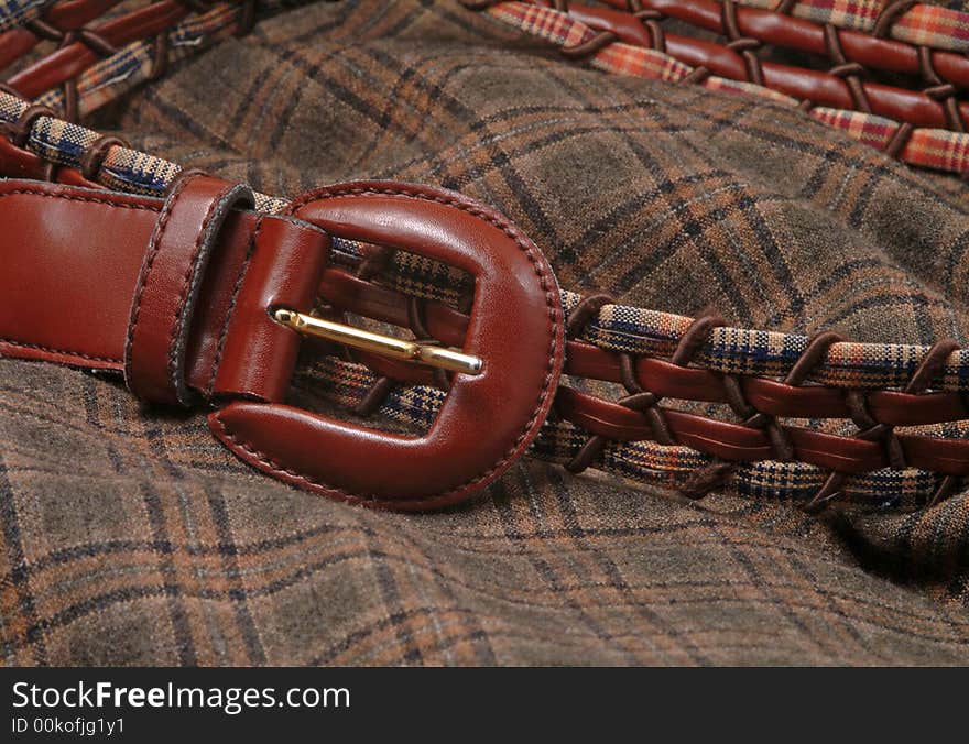 Leather Belt Over A Fabric