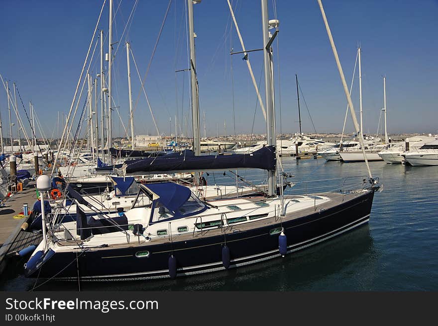 Very beautiful luxury Yacht moored in port