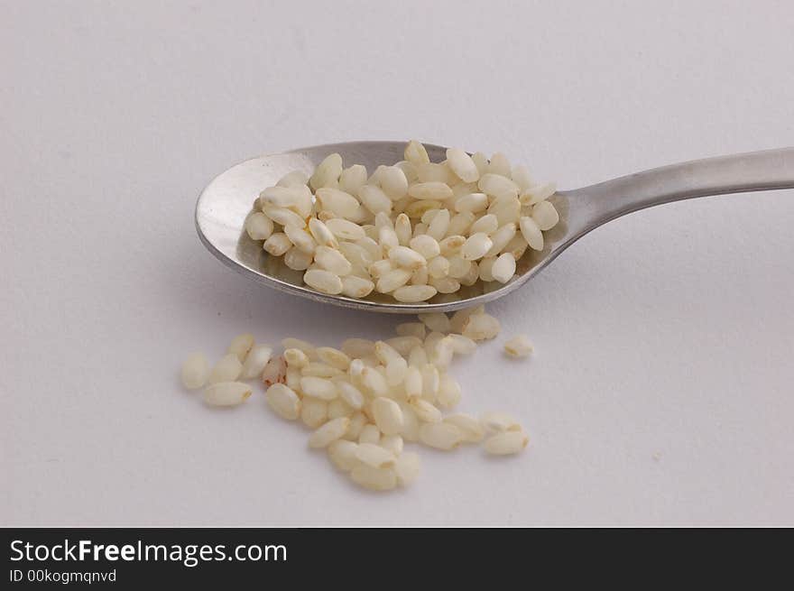 Spoon with rice