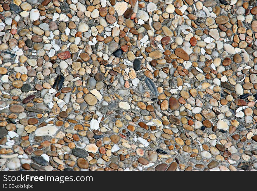 Background made of little stones from the beach