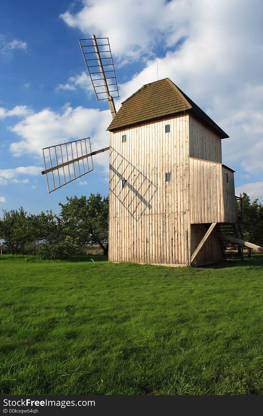 Wooden wind mill from Czech Republic