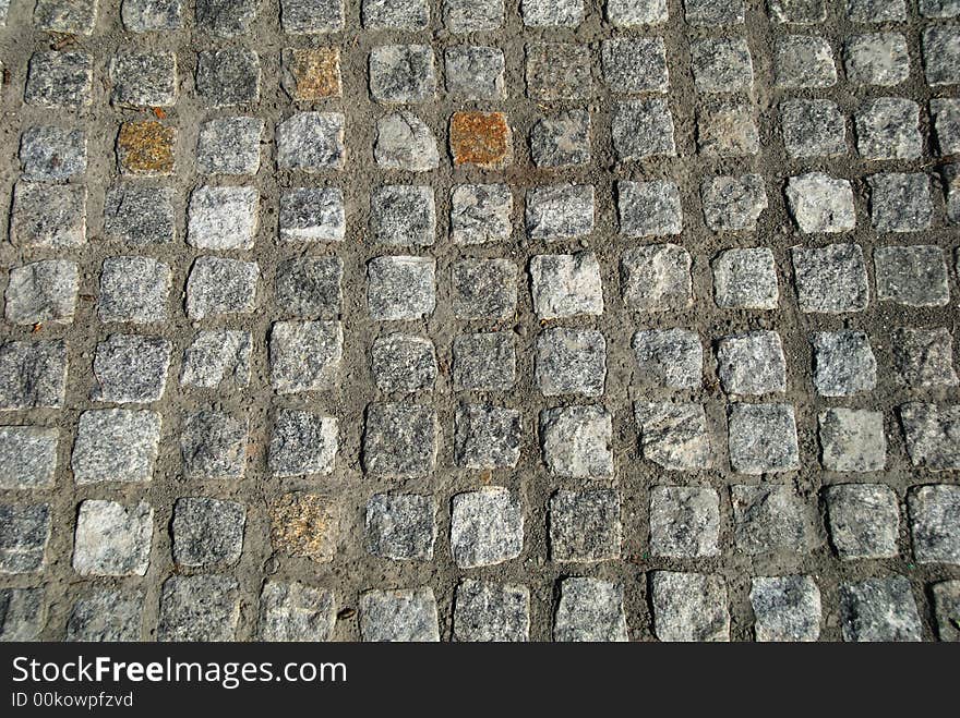 Background texture of cobblestone road