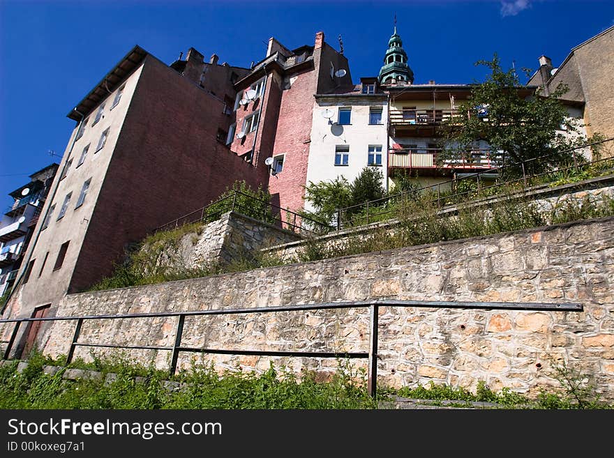 The town of Bystrzyca Klodzka, Southern Poland