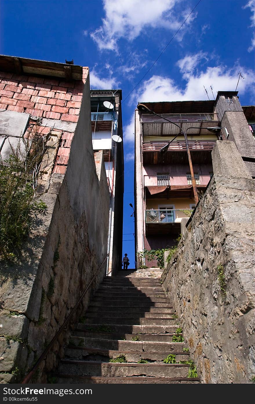 The town of Bystrzyca Klodzka, Southern Poland