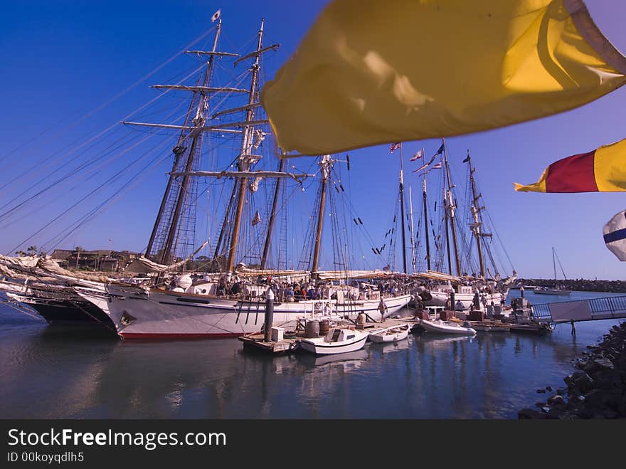 Ships docked in Dana Point Harbor California. Ships docked in Dana Point Harbor California.