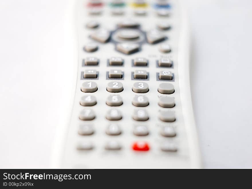 TV remote control on white background