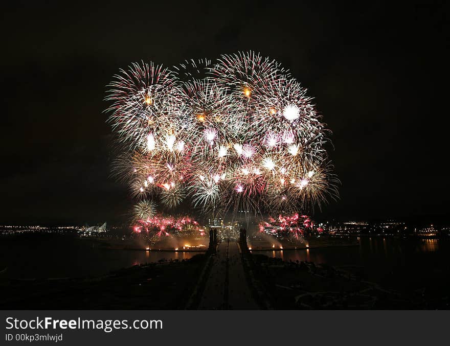 Fireworks over the sky of Putrajaya.