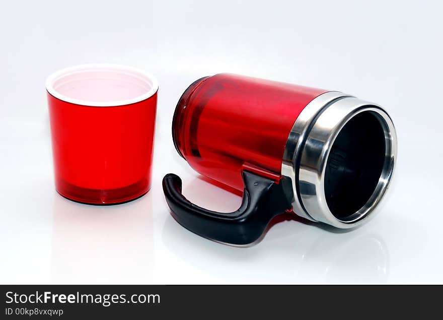 Beautiful focus a mug image on the white background. Beautiful focus a mug image on the white background