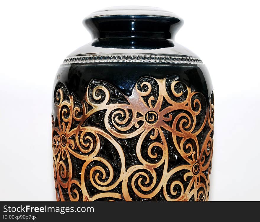 Beautiful sarawak vase image on the white background