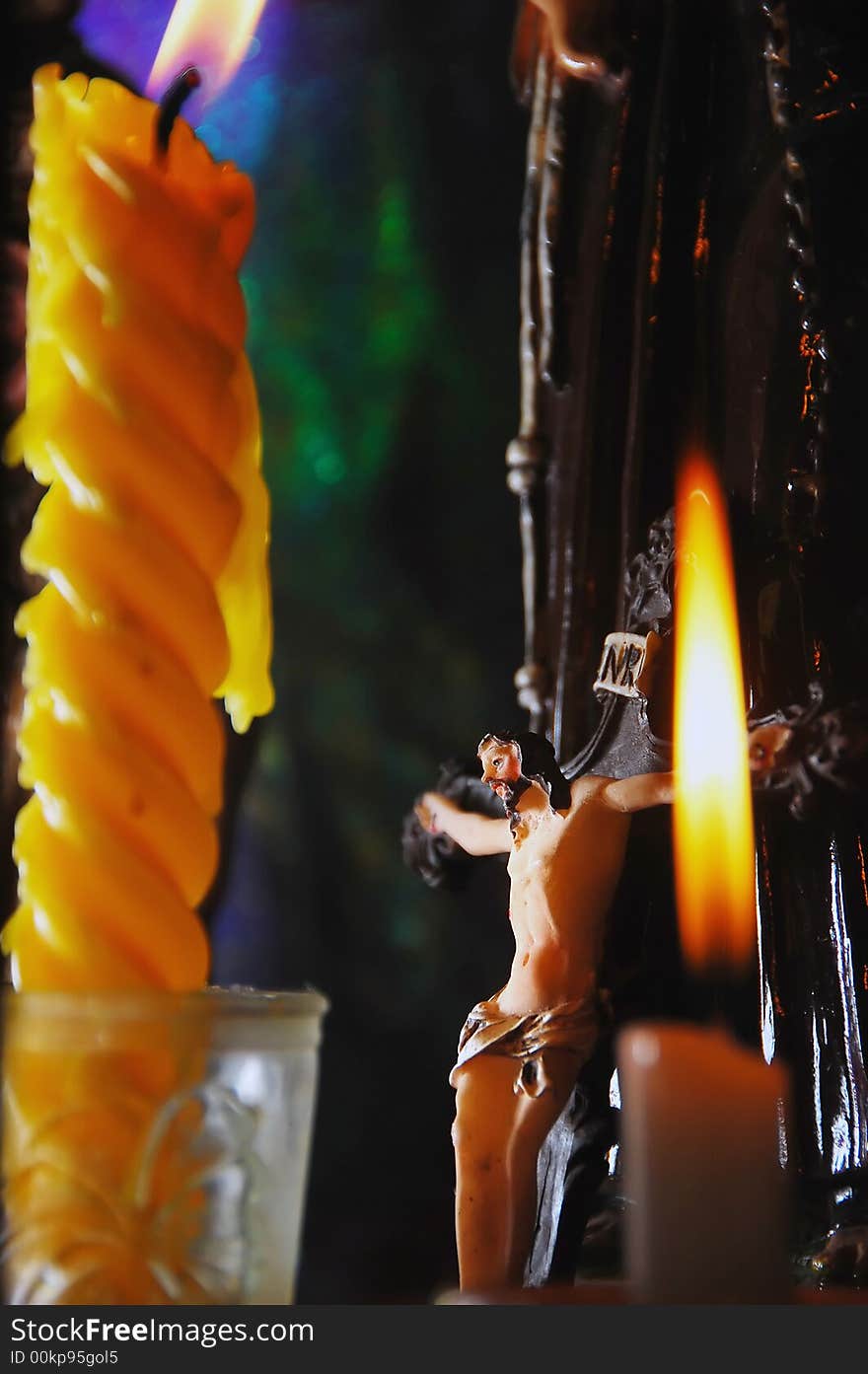 The crucifix on top of an altar in Malaysia. The crucifix on top of an altar in Malaysia