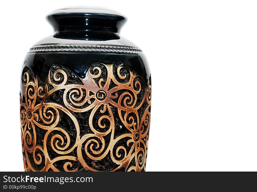 Beautiful sarawak vase image on the white background