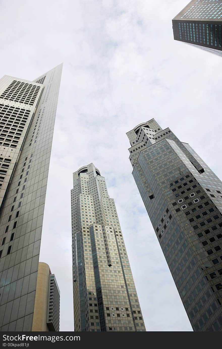 A view from below of Singapore's business district