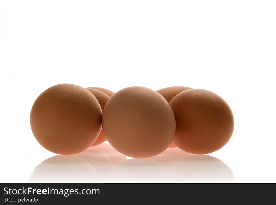 Eggs isolated over white background