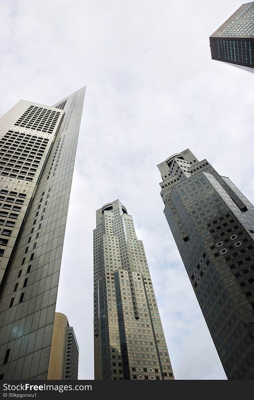 A view from below of Singapore's business district