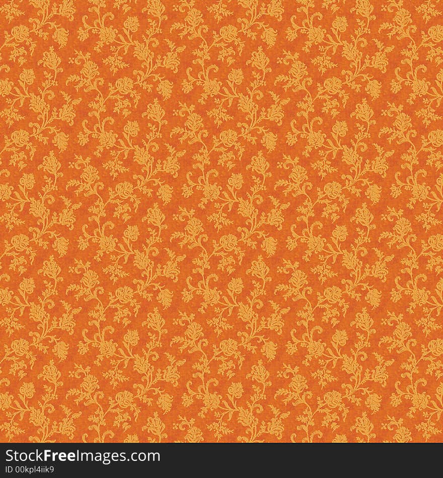 detailed floral background in orange