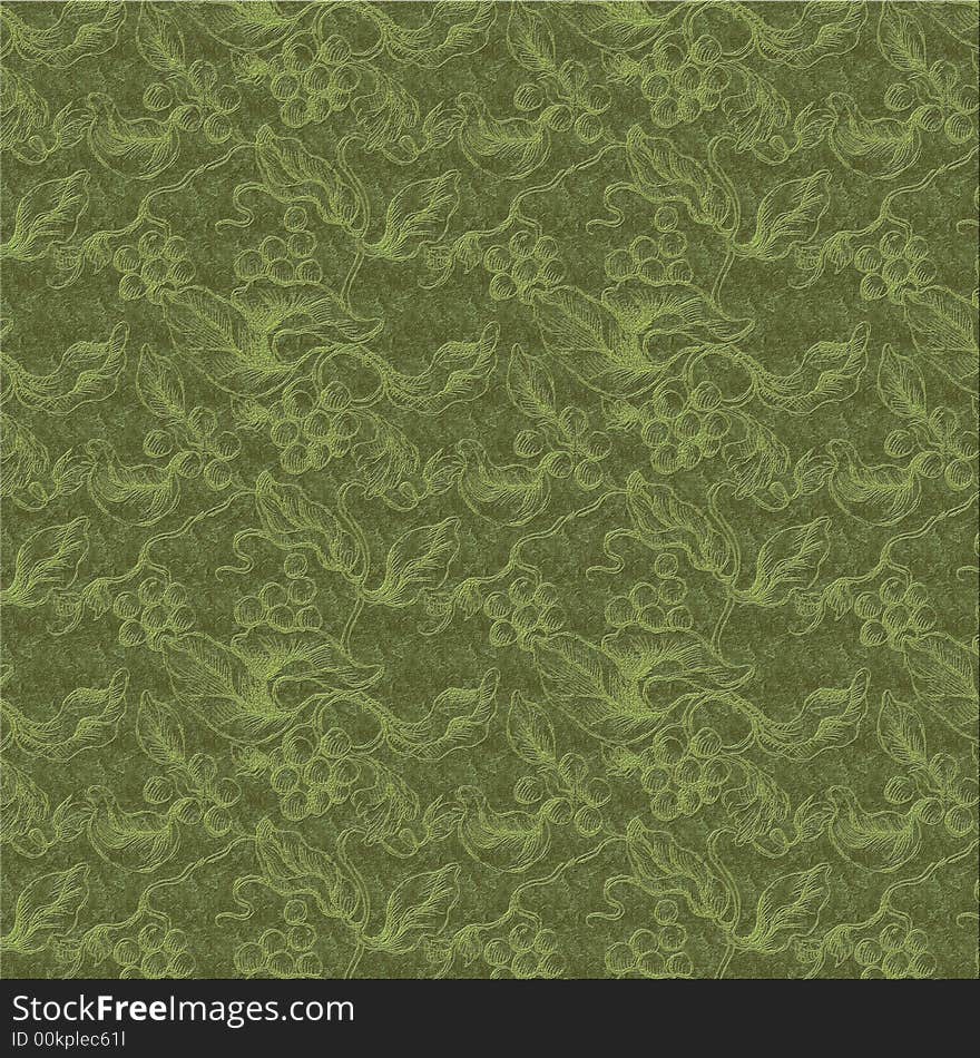 Detailed floral background in green